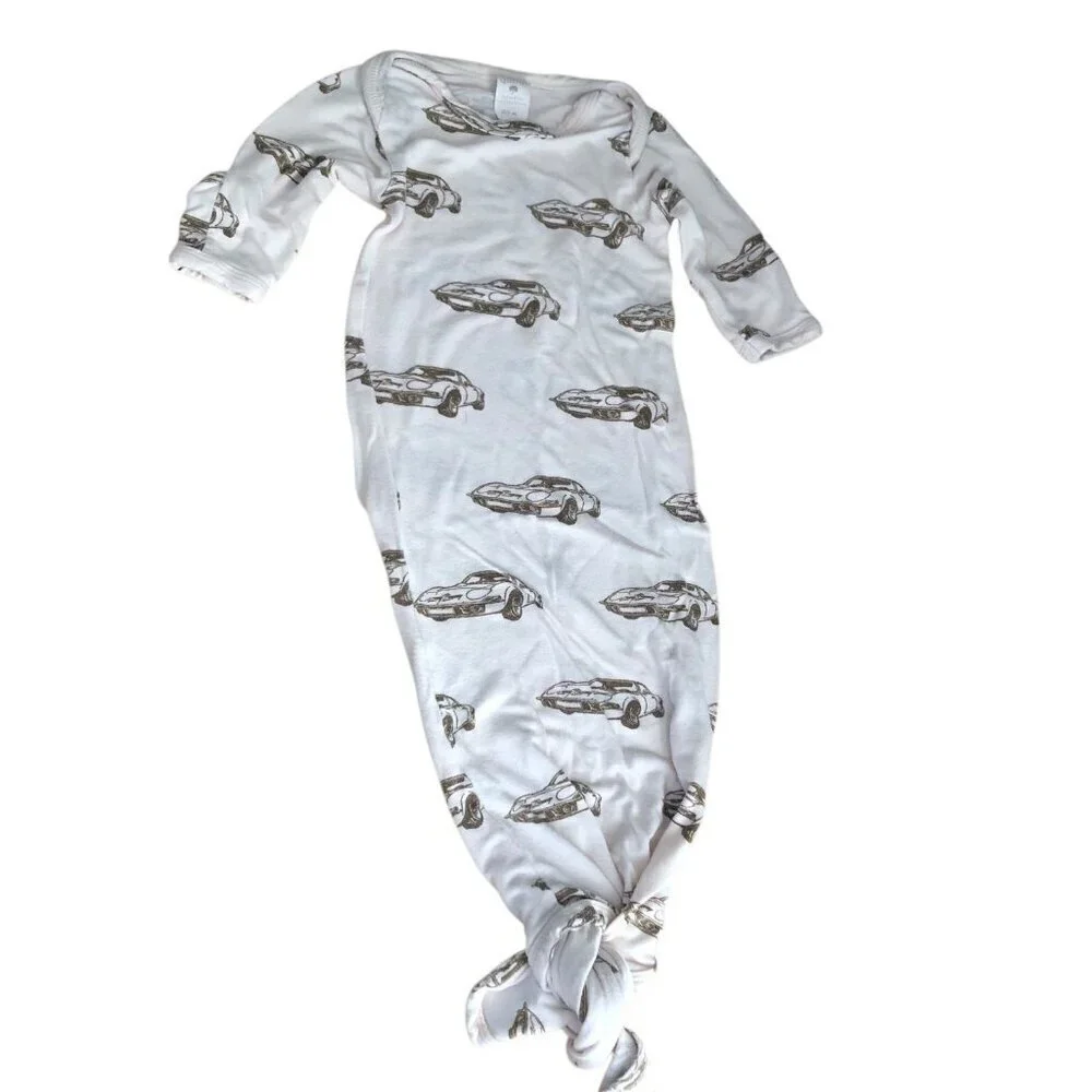 Kate Quinn Bamboo Collection Knot Sleep Gown Baby 0-3 M Months Beige Sports Cars